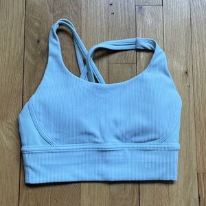 Lululemon Sky Blue Ribbed Sports Bra